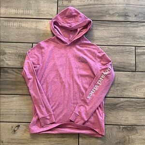 Vineyard Vines girls Edgartown Striped Hoodie in Pink